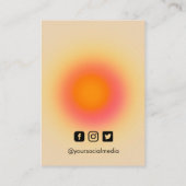 Carte d'affichage Orange Aura Halo Calligraphie (Dos)