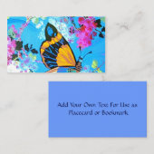 Carte d'affichage Papillon rose et bleu (Devant / Derrière)
