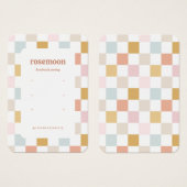 Carte d'affichage Pastel À damiers oreille (Devant & derrière)