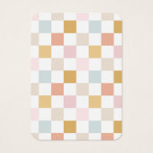 Carte d'affichage Pastel À damiers oreille (Dos)