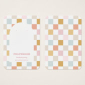 Carte d'affichage Pastel À damiers oreille (Devant & derrière)