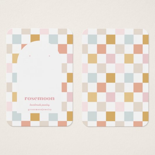 Carte d'affichage Pastel À damiers oreille (Devant & derrière)