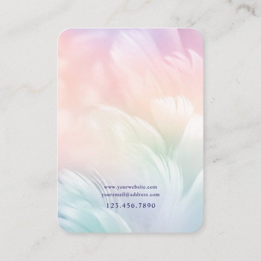 Carte d'affichage Pastel Feather Custom Jewelry (Dos)