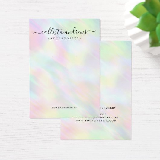 Carte d'affichage Pastel Holographique Arc-en-ciel (Bureau)