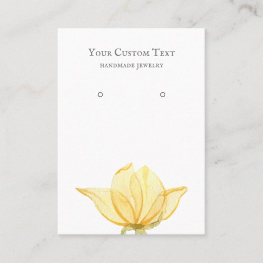 Carte d'affichage Pastel Jaune Fleur Bijoux (Devant)