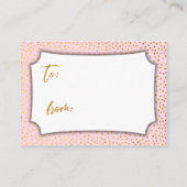 Carte d'affichage Pastel Pink & Gold Confetti (Dos)