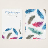 Carte d'affichage personnalisée de la plume modern (Devant & derrière)