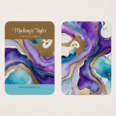 Carte d'affichage personnalisée en marbre violet (Devant & derrière)