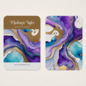 Carte d'affichage personnalisée en marbre violet (Devant & derrière)