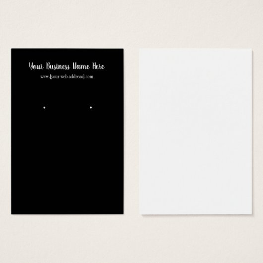 Carte d'affichage personnalisée en noir simple (Devant & derrière)