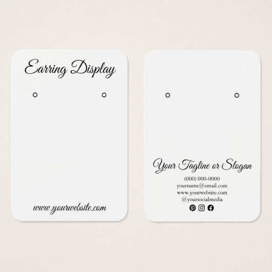 Carte d'affichage personnalisée moderne en noir et (Devant & derrière)