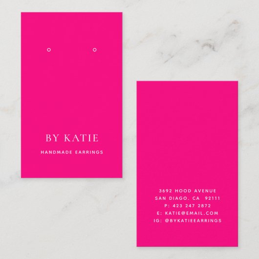 Carte d'affichage personnalisée rose chaud (Devant / Derrière)