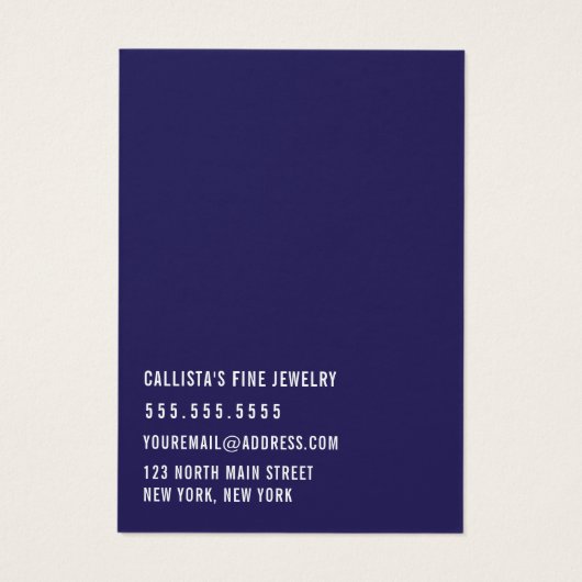 Carte d'affichage Porte - clé Cursive Florale Rose (Dos)