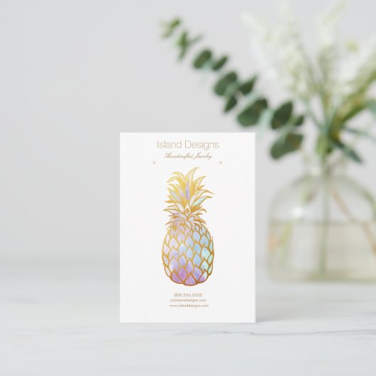 Carte d'affichage pour bijoux à ananas (Debout devant)