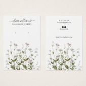 Carte d'affichage pour bijoux à oreille Fleur sauv (Devant & derrière)