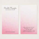 Carte d'affichage pour bijoux à oreille rose (Devant & derrière)