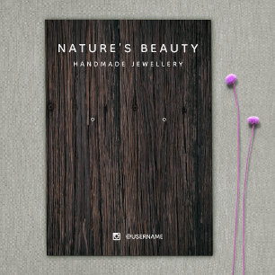 Carte d'affichage pour bijoux à oreille rustique e