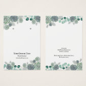 Carte d'affichage pour bijoux à oreilles, aquarell (Devant & derrière)