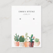 Carte d'affichage pour bijoux à oreilles ・ Cactus  (Devant)