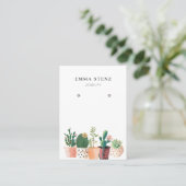 Carte d'affichage pour bijoux à oreilles ・ Cactus  (Debout devant)