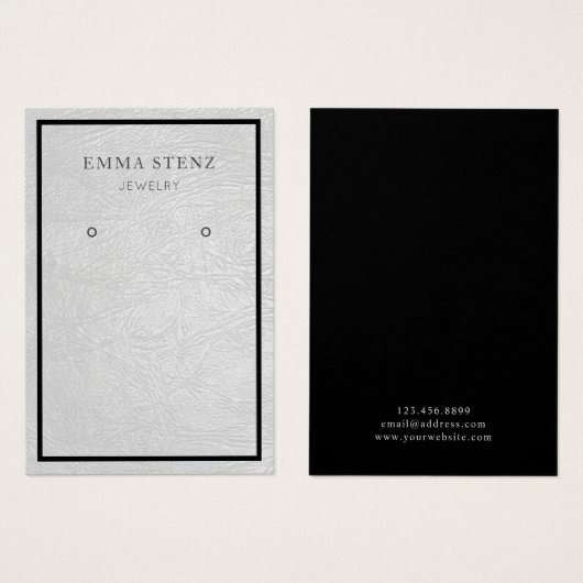 Carte d'affichage pour bijoux à oreilles ・ Cuir ch (Devant & derrière)