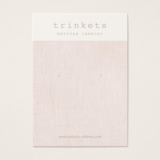 Carte d'affichage pour bijoux à oreilles en lin ro (Devant)