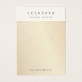 Carte d'affichage pour bijoux à oreilles en or (Devant)