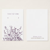 Carte d'affichage pour bijoux à oreilles ・ Floral  (Devant & derrière)
