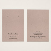 Carte d'affichage pour bijoux à oreilles, Kraft Br (Devant & derrière)