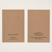 Carte d'affichage pour bijoux à oreilles, Kraft Br (Devant & derrière)