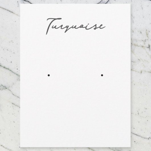 Carte d'affichage pour bijoux à oreilles turquoise