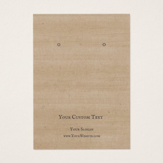 Carte d'affichage pour bijoux, bois Brown rustique (Devant)