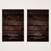 Carte d'affichage pour bijoux, bois foncé rustique (Devant & derrière)