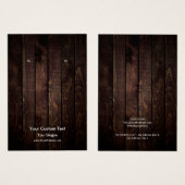 Carte d'affichage pour bijoux, bois rustique (Devant & derrière)