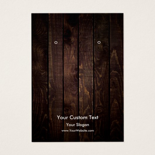 Carte d'affichage pour bijoux, bois rustique (Devant)