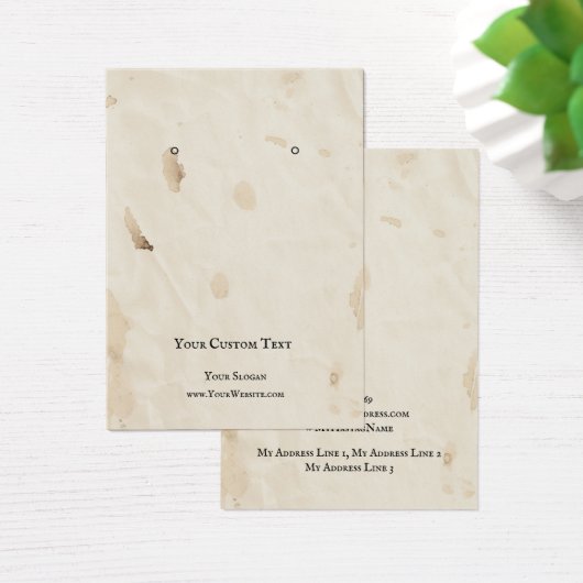 Carte d'affichage pour bijoux, Brown léger vieilli (Bureau)