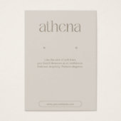 Carte d'affichage pour bijoux d'oreille beige mode (Devant)