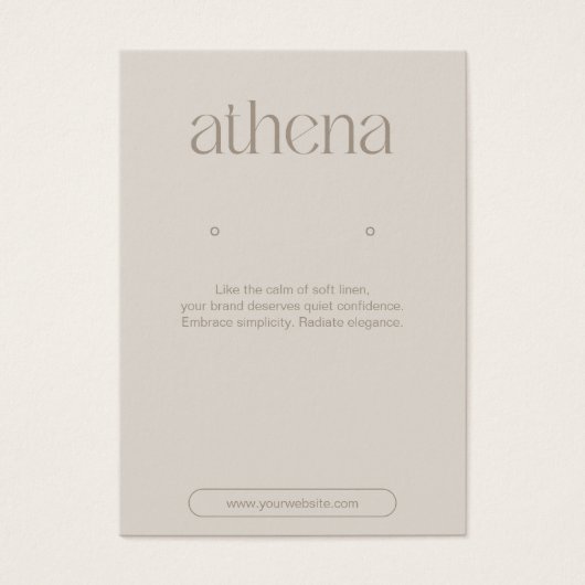 Carte d'affichage pour bijoux d'oreille beige mode (Devant)