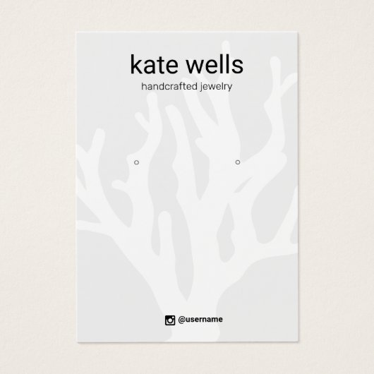 Carte d'affichage pour bijoux d'oreille de corail (Devant)