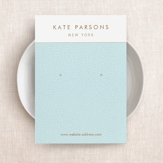 Carte d'affichage pour bijoux en cuir bleu