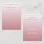 Carte d'affichage pour bijoux en noir rose pâle Du (Devant / Derrière)