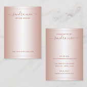 Carte d'affichage pour bijoux en noir rose pâle Du (Devant / Derrière)