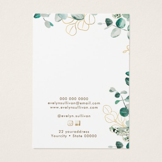 Carte d'affichage pour bijoux Eucalyptus (Dos)