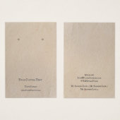 Carte d'affichage pour bijoux, Kraft Brown Vintage (Devant & derrière)