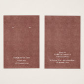 Carte d'affichage pour bijoux, Kraft rouge rustiqu (Devant & derrière)