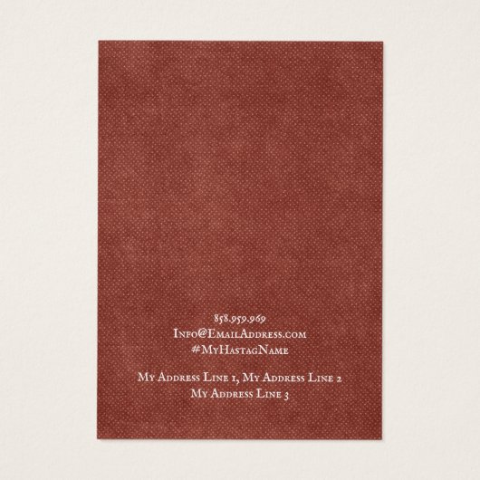 Carte d'affichage pour bijoux, Kraft rouge rustiqu (Dos)