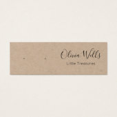 Carte d'affichage pour bijoux Kraft Script Stud (Devant)