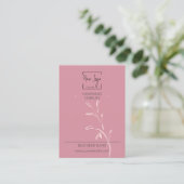 Carte d'affichage pour bijoux QR en feuille rose c (Debout devant)
