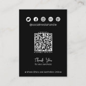 Carte d'affichage pour bijoux QR noir et blanc (Dos)