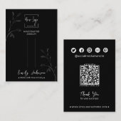 Carte d'affichage pour bijoux QR noir et blanc (Devant / Derrière)
